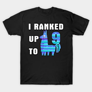 I Ranked Up To 9 Birthday Video Game Llama T-Shirt